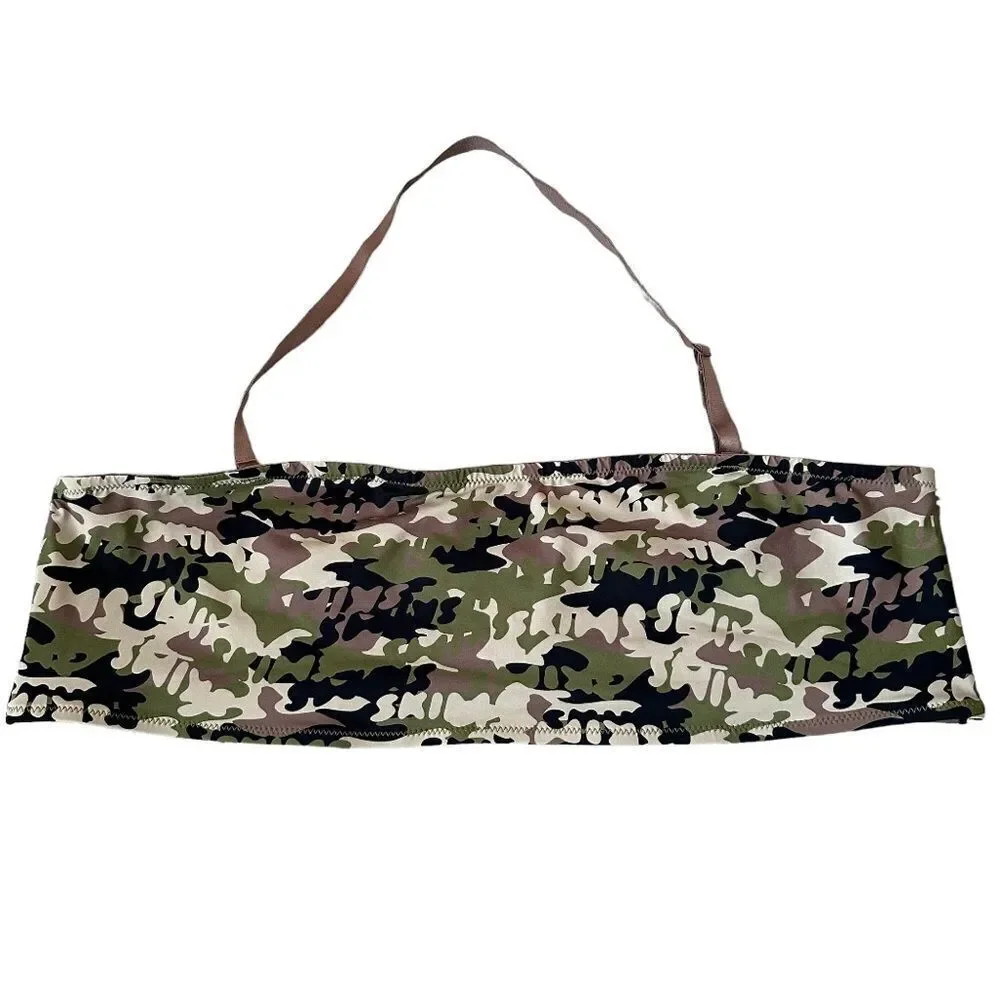 SKIMS Signature Swim Bandeau Bikini Top In Skims Logo Camo Print